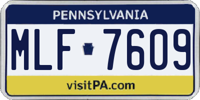 PA license plate MLF7609