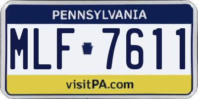 PA license plate MLF7611