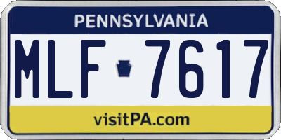 PA license plate MLF7617
