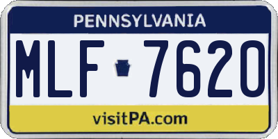 PA license plate MLF7620