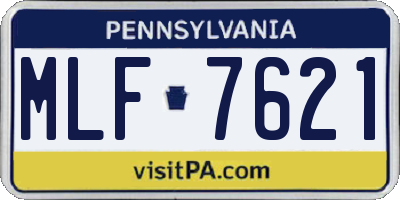 PA license plate MLF7621