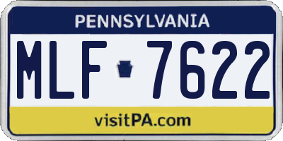 PA license plate MLF7622