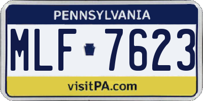 PA license plate MLF7623