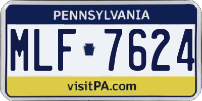 PA license plate MLF7624