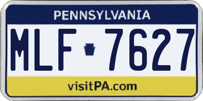 PA license plate MLF7627