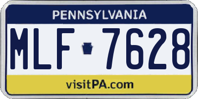 PA license plate MLF7628