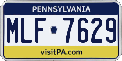 PA license plate MLF7629