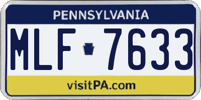 PA license plate MLF7633