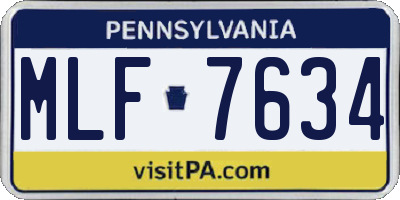 PA license plate MLF7634