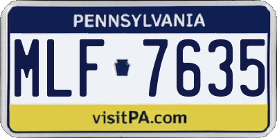 PA license plate MLF7635
