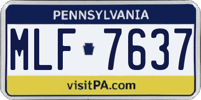 PA license plate MLF7637