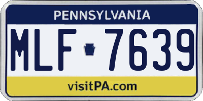 PA license plate MLF7639