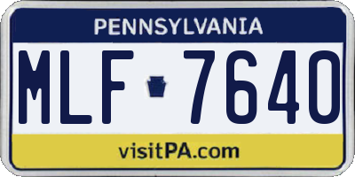 PA license plate MLF7640