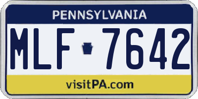 PA license plate MLF7642