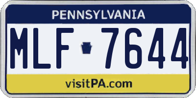 PA license plate MLF7644