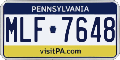 PA license plate MLF7648