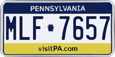 PA license plate MLF7657