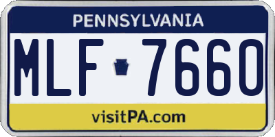 PA license plate MLF7660