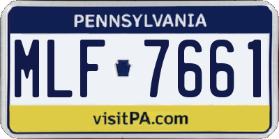 PA license plate MLF7661