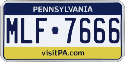PA license plate MLF7666