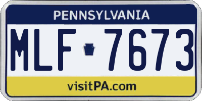 PA license plate MLF7673