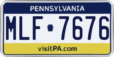 PA license plate MLF7676