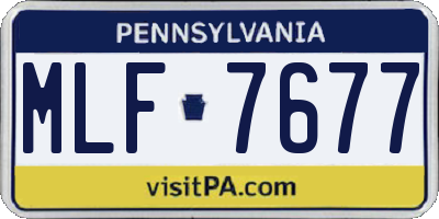 PA license plate MLF7677