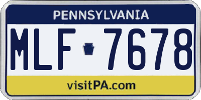 PA license plate MLF7678