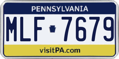 PA license plate MLF7679
