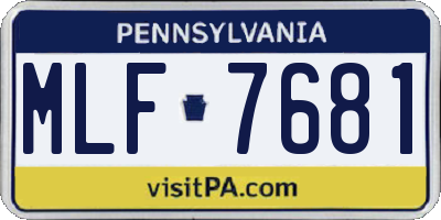 PA license plate MLF7681