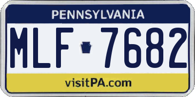 PA license plate MLF7682
