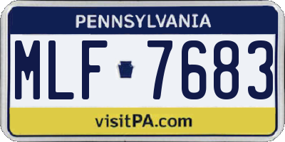 PA license plate MLF7683