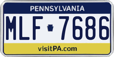 PA license plate MLF7686
