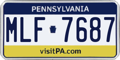 PA license plate MLF7687