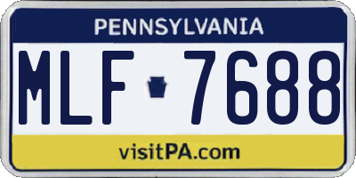 PA license plate MLF7688