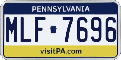 PA license plate MLF7696