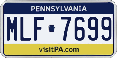 PA license plate MLF7699