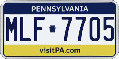 PA license plate MLF7705