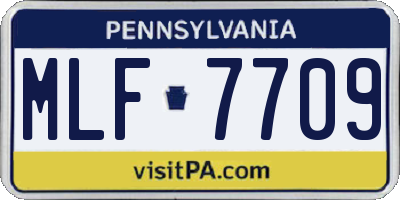 PA license plate MLF7709