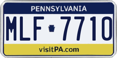 PA license plate MLF7710