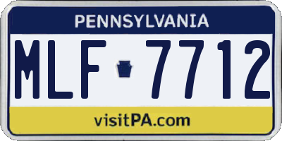 PA license plate MLF7712
