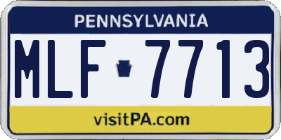 PA license plate MLF7713