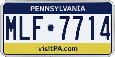 PA license plate MLF7714