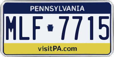 PA license plate MLF7715