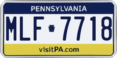 PA license plate MLF7718