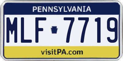 PA license plate MLF7719
