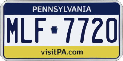PA license plate MLF7720