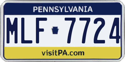 PA license plate MLF7724