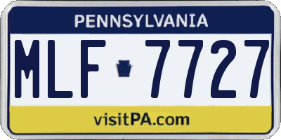 PA license plate MLF7727