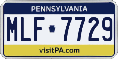 PA license plate MLF7729